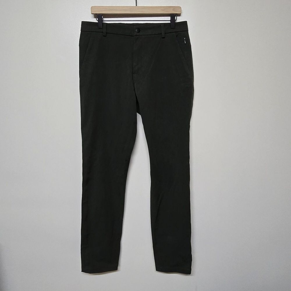 Lululemon‎ Mens ABC Pants Mens 33X33 Army Green Stretch Logo Dress Pant